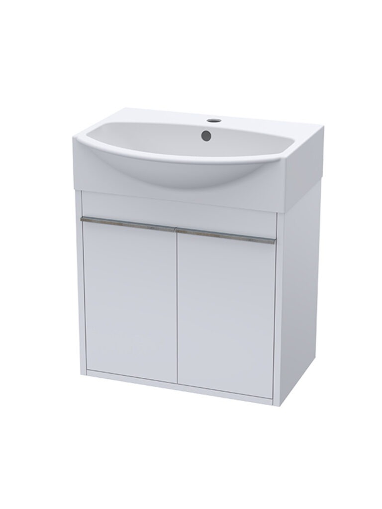 Lea 500 Wall Hung Unit Incl Basin – White