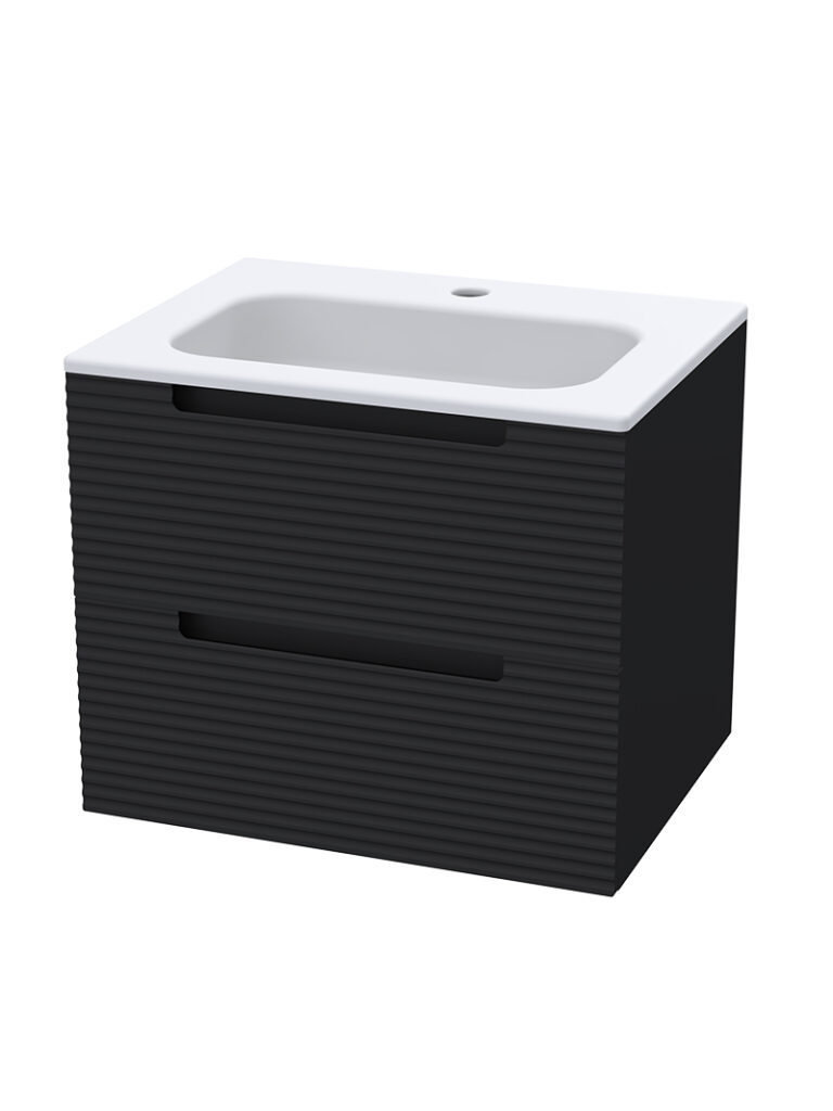 Caraz 610 Wall Hung Unit Duco 2 Draw Unit – Matt Black