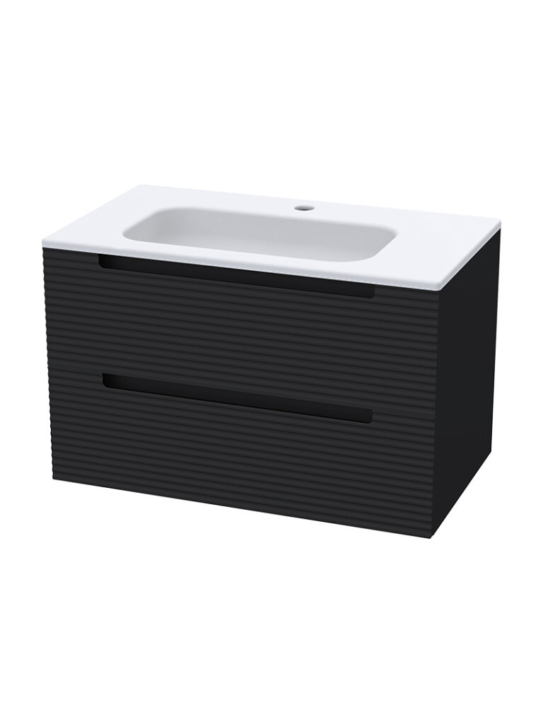 Caraz 800 Wall Hung Unit Duco 2 Draw Unit  – Matt Black