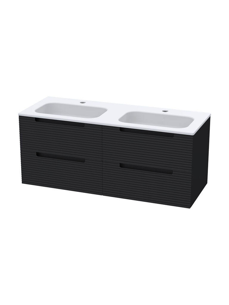 Caraz 1200 Wall Hung Unit Duco 4 Draw Unit  – Matt Black