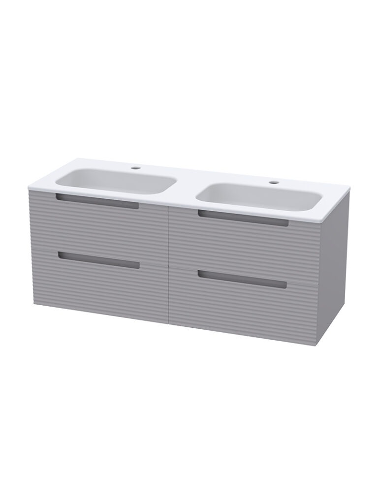 Caraz 1200 Wall Hung Unit Duco 4 Draw Unit  – Matt Grey