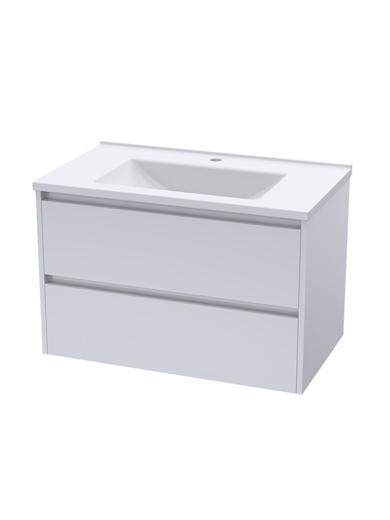 Lily 800 2 Draw Wall Hung Unit  – Matt White