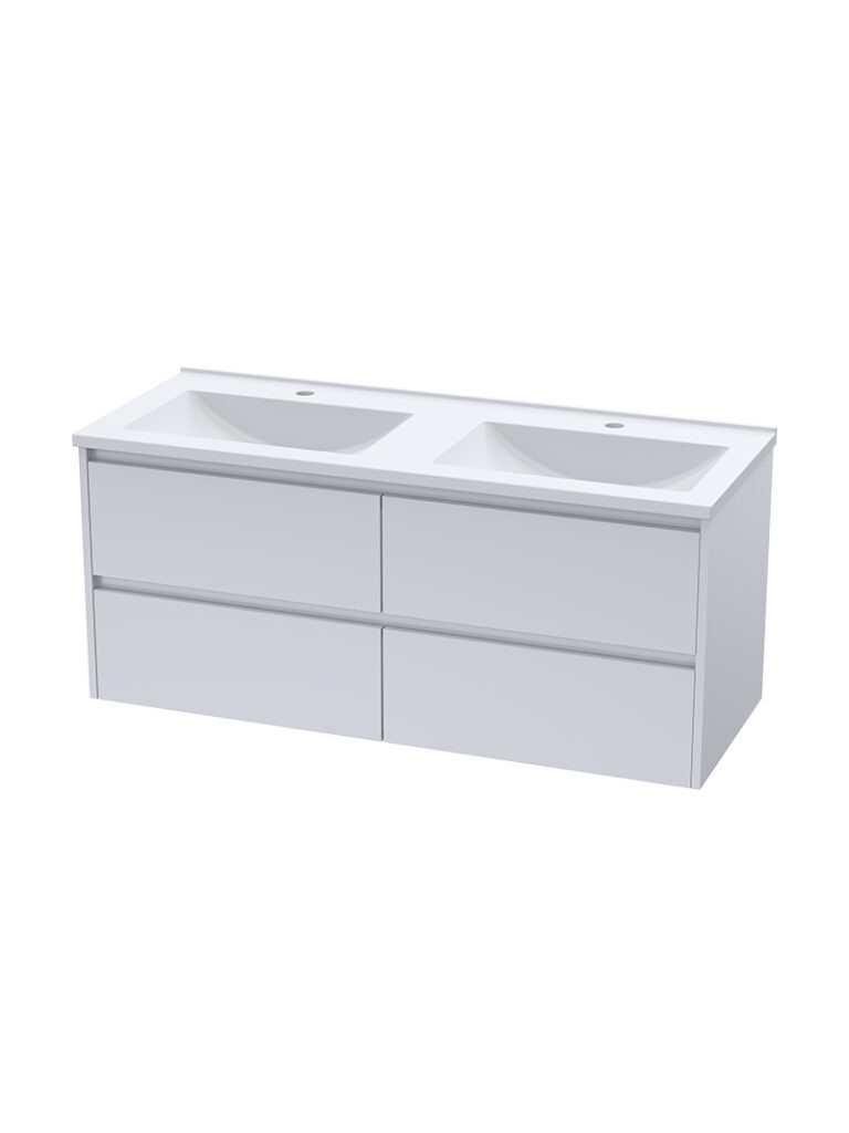 Lily 1200 4 Draw Wall Hung Unit  – Matt White