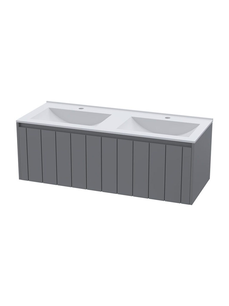 Rowan 1200 Wall Hung Vanity Duco 2 Draw – Light Grey